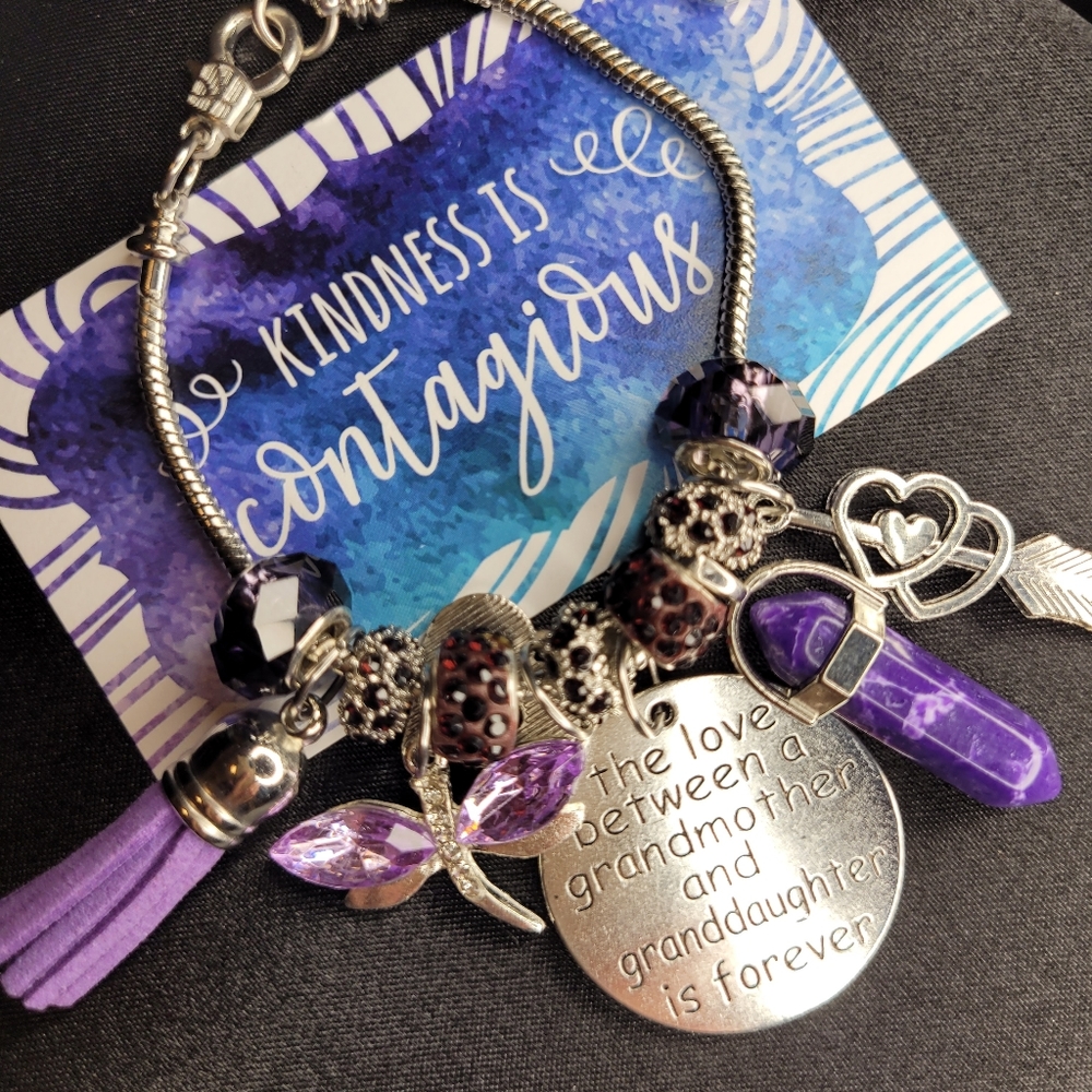 2 for 40$ Purple Bullet Pendant charm 💜 bracelet